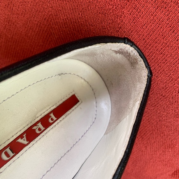 Prada Black Leather Skater Slide Slip-on Sneakers ~ 38.5/8.5 ~ Great Condition - Picture 13 of 15